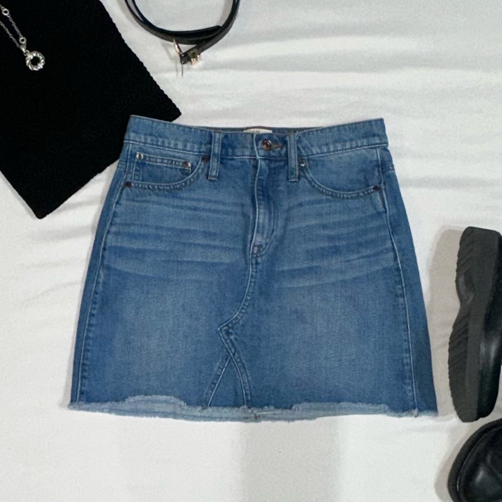 J. Crew Black and Blue Mini A-Line Skirt
